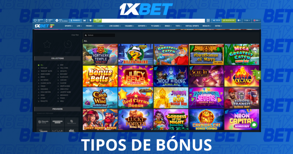 1xBet Indonesia types of bonuses